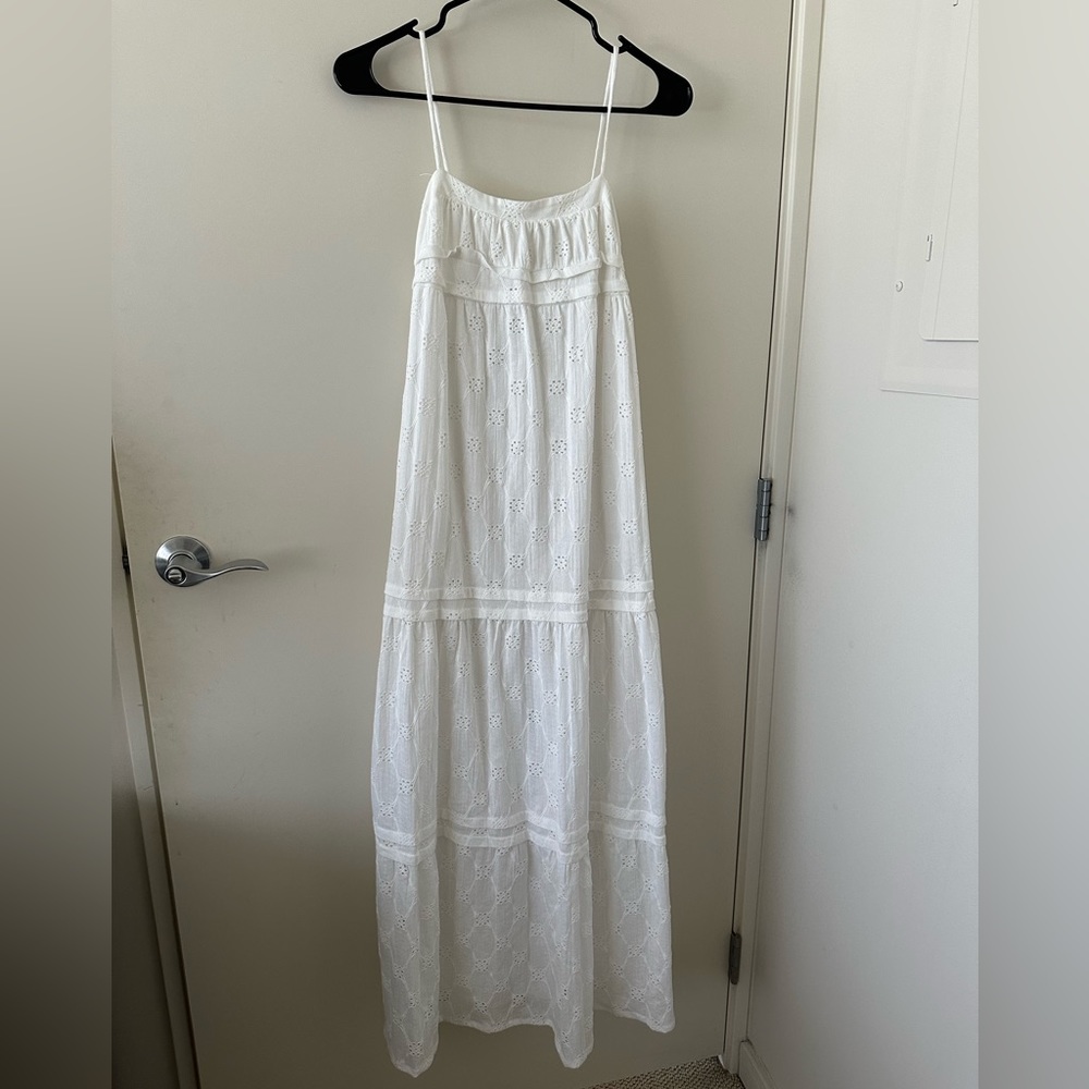 Zara White Eyelet Maxi Dress